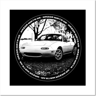 Mazda Miata MX-5 NA Black 'N White 4 (BLACK VERSION) Posters and Art